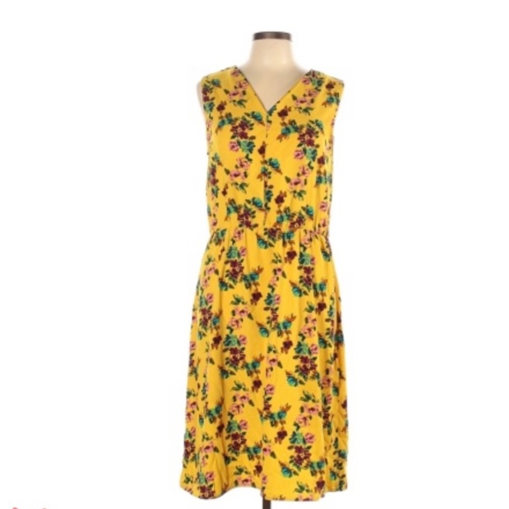 New Day Yellow Floral Midi Dress